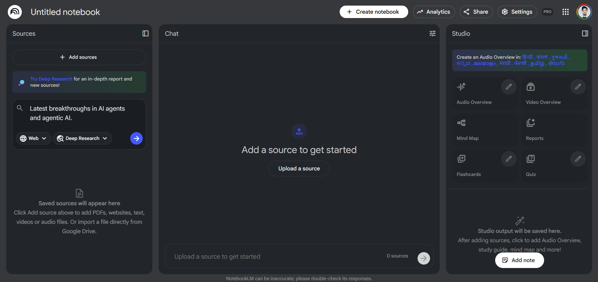 Deep Research Agent by NotebookLM by Google (AI Tools Club)