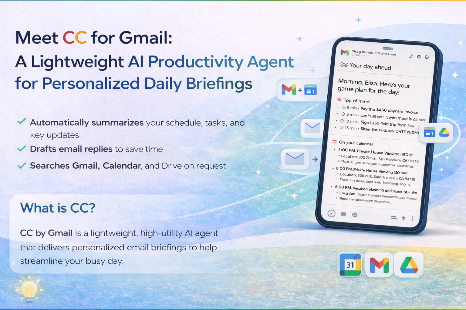 Meet CC for Gmail: A Lightweight AI Productivity Agent for Personalized Daily Briefings