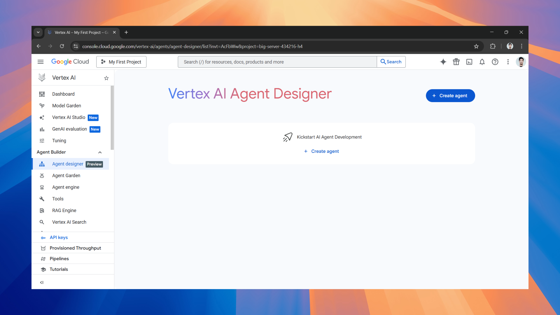Vertex AI Agent Designer