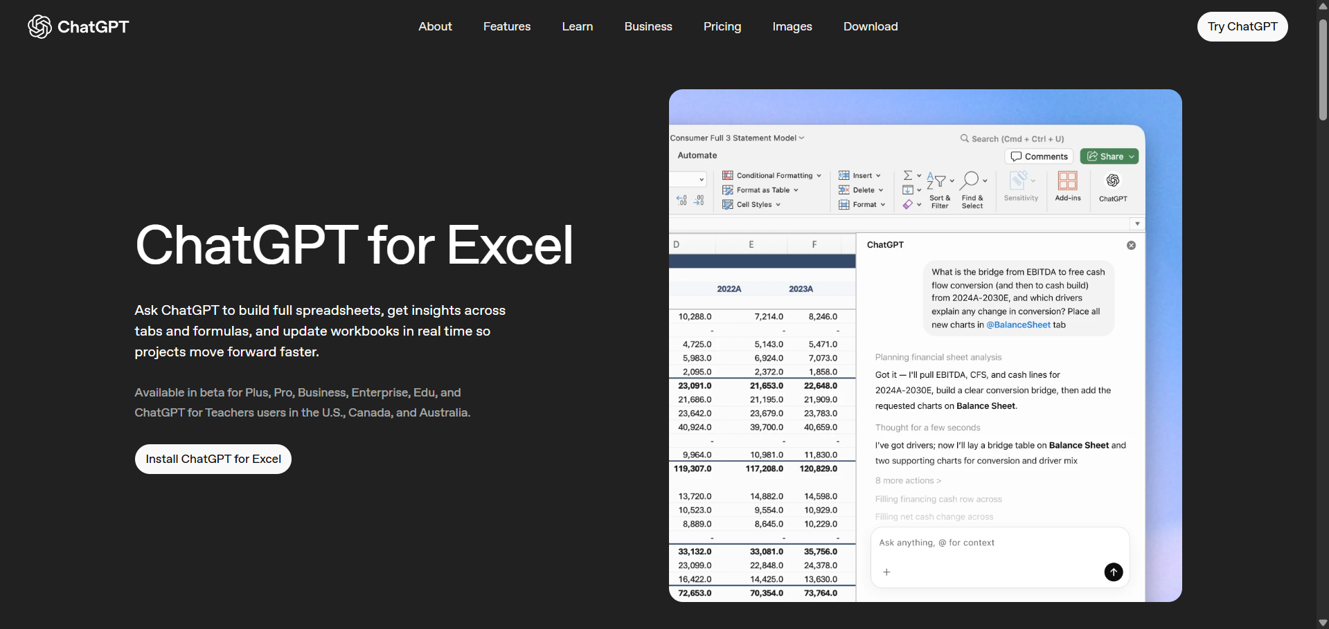 OpenAI ChatGPT for Excel